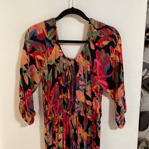 VINTAGE 80s floral midi/maxi dress